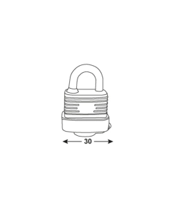 LUCCHETTO ACCIAIO ZINCATO IDROREPELLENTE 30 MM.