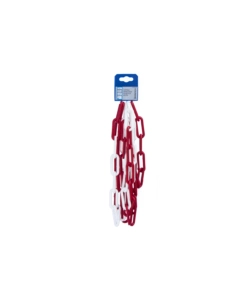 CATENA SEGNALETICA PRETAGLIATA Ø 6 MM. IN PLASTICA BIANCO/ROSSO 2,5 MT.