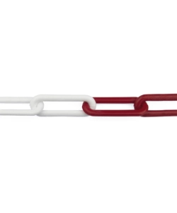 CATENA SEGNALETICA PRETAGLIATA Ø 6 MM. IN PLASTICA BIANCO/ROSSO 2,5 MT.