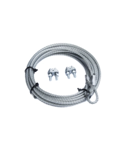 KIT PER PORTE BASCULANTI FUNE Ø 4 MM. CON GANCIO AD ASOLA + 2 MORSETTI