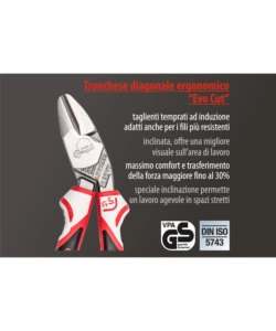 TRONCHESE DIAGONALE ERGONOMICA 3K EVO CUT 180 MM.