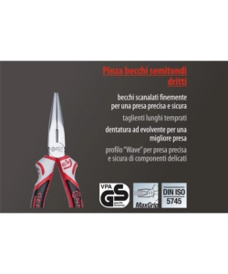PINZA BECCHI SEMITONDI DRITTI 3K 160 MM.