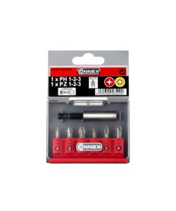 SET 6 INSERTI A CROCE PHILIPS E POZIDRIV TORSION ACR CONNEX "MAX-POWER" CON SUPPORTO MAGNETICO