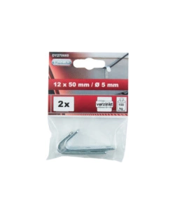 GANCIO PIATTO DA PARETE IN ACCIAIO ZINCATO 20X65 MM. MAX 170 KG. 2 PZ.