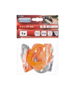 CINGHIA DI ANCORAGGIO 125 KG. CON FERMO BLOCCO E CINGHIA CON MOSCHETTONE 25 MM. X 2 MT.