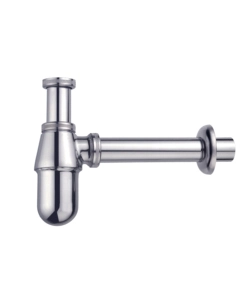 SIFONE A BOTTIGLIA 1 1/4" IN OTTONE CROMATO, PER BAGNO