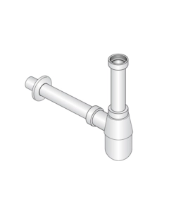 SIFONE A BOTTIGLIA 1 1/4" IN ABS CROMATO, PER BAGNO