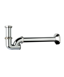 SIFONE A "U" 1 1/4" IN OTTONE CROMATO, PER BAGNO