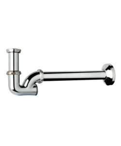 SIFONE A "U" 1" IN OTTONE CROMATO, PER BAGNO