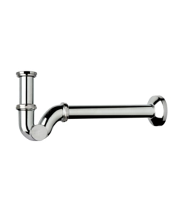 SIFONE A "S" 1" IN OTTONE CROMATO, PER BAGNO