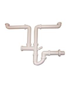 SIFONE SALVASPAZIO A “S” 2 VASCHE 1 1/2" X 40 MM., PER CUCINA