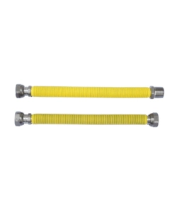 TUBO GIUNTO GAS FLESSIBILE ED ESTENSIBILE IN ACCIAIO INOX 100/200 MM. M/F 1/2"