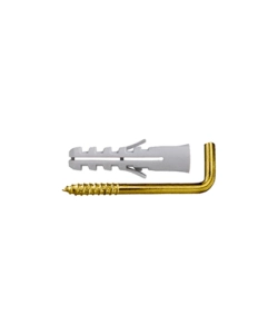 TASSELLI IN NYLON Ø 4 X 20 SENZA COLLARINO CON GANCIO APPENDIQUADRI 2,5X32 - 20 PZ.
