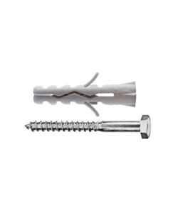 TASSELLI IN NYLON Ø 10 X 50 SENZA COLLARINO CON VITE TESTA ESAGONALE 4 PZ.