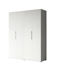 ARMADIO BIANCO A 4 ANTE, 160X52X207 CM