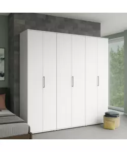 ARMADIO BIANCO A 6 ANTE, 240X52X207 CM