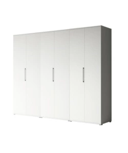 ARMADIO BIANCO A 6 ANTE, 240X52X207 CM