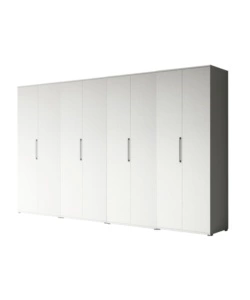 ARMADIO BIANCO A 8 ANTE, 320X52X207 CM