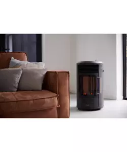 STUFA A GAS QLIMA "GH8034" NERO 3,4 KW CON FIAMMA ROSSA