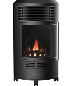 STUFA A GAS QLIMA "GH8034" NERO 3,4 KW CON FIAMMA ROSSA