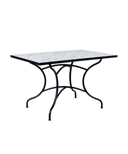 TAVOLO DA ESTERNO EUROGARDEN "MEDITERRANEA" IN FERRO CON TOP PIASTRELLE 120X80X75 CM