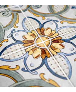 TAVOLO DA ESTERNO EUROGARDEN "MEDITERRANEA" IN FERRO CON TOP PIASTRELLE 120X80X75 CM