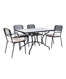 TAVOLO DA ESTERNO EUROGARDEN "MEDITERRANEA" IN FERRO CON TOP PIASTRELLE 120X80X75 CM