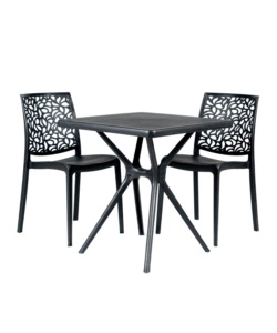 TAVOLO DA ESTERNO "HUGO" IN POLIPROPILENE ANTRACITE 70X70X72 CM