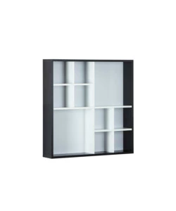 VETRINETTA BIANCA E NERA CON 10 SCOMPARTI, 70X13X70 CM