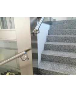 CORRIMANO TONDO IN ACCIAIO INOX AISI 304 SATINATO DA 2 METRI - KIT COMPLETO CON ANCORAGGIO