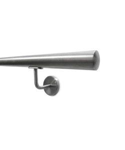 CORRIMANO TONDO IN ACCIAIO INOX AISI 304 SATINATO DA 3 METRI - KIT COMPLETO CON ANCORAGGIO