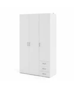 ARMADIO "SPACE" CON 3 ANTE E 3 CASSETTI BIANCO, 115,8X49,5X200,4 CM