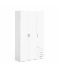 ARMADIO "SPACE" CON 3 ANTE E 3 CASSETTI BIANCO, 115,8X49,5X200,4 CM