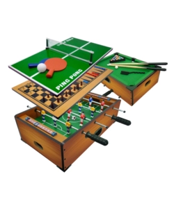 6 GIOCHI PER BAMBINI IN UNO: CALCETTO, BILIARDO, PING PONG E 3 GIOCHI DA TAVOLA 51X31X15 CM