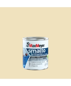 SMALTO ALL'ACQUA ACRIL-POLIURETANICO MAX MEYER "BRILLANTE" COLORE BIANCO PANNA, 125 ML