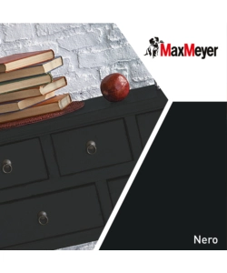 SMALTO ALL'ACQUA ACRIL-POLIURETANICO MAX MEYER "BRILLANTE" COLORE NERO, 125 ML