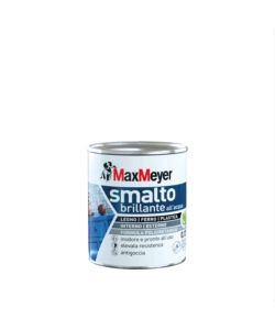 SMALTO ALL'ACQUA ACRIL-POLIURETANICO MAX MEYER "BRILLANTE" COLORE NERO, 125 ML