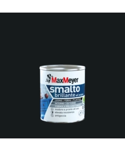 SMALTO ALL'ACQUA ACRIL-POLIURETANICO MAX MEYER "BRILLANTE" COLORE NERO, 125 ML