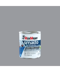 SMALTO ALL'ACQUA ACRIL-POLIURETANICO MAX MEYER "BRILLANTE" COLORE GRIGIO PIETRA, 125 ML