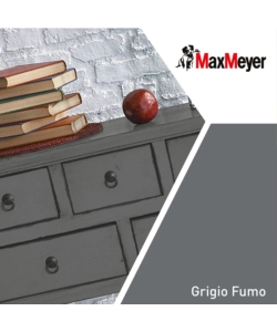 SMALTO ALL'ACQUA ACRIL-POLIURETANICO MAX MEYER "BRILLANTE" COLORE GRIGIO FUMO, 125 ML