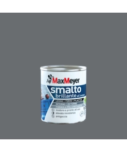 SMALTO ALL'ACQUA ACRIL-POLIURETANICO MAX MEYER "BRILLANTE" COLORE GRIGIO FUMO, 125 ML