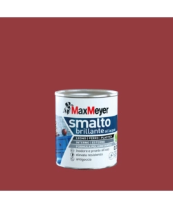 SMALTO ALL'ACQUA ACRIL-POLIURETANICO MAX MEYER "BRILLANTE" COLORE ROSSO VENEZIANO, 125 ML