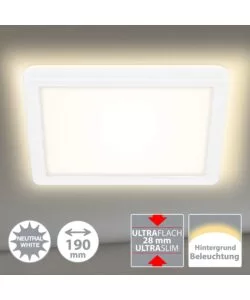 PLAFONIERA LED CON RETROILLUMINAZIONE 19X19 CM, 1400 LM