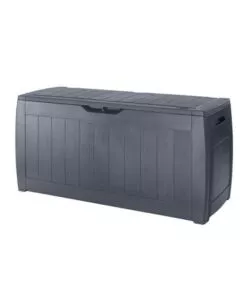 BAULE DA ESTERNO KETER "HOLLYWOOD" IN RESINA GRAFITE EFFETTO LEGNO 270 LT 117,5X45X57,3 CM
