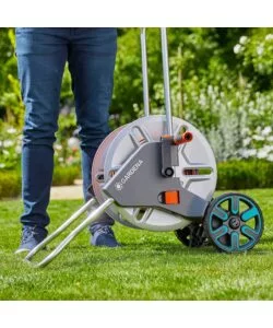 CARRELLO AVVOLGITUBO MANUALE GARDENA "CLEVERROLL M" IN METALLO 43/74X38/48X67/90 CM