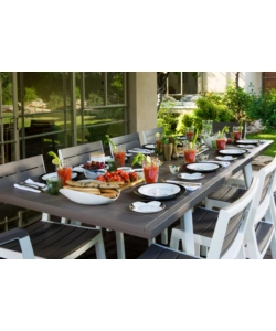 TAVOLO DA ESTERNO ALLUNGABILE KETER "HARMONY" IN POLIPROPILENE CAPPUCCINO 162/241X100,5X76,5 CM