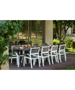 TAVOLO DA ESTERNO ALLUNGABILE KETER "HARMONY" IN POLIPROPILENE CAPPUCCINO 162/241X100,5X76,5 CM