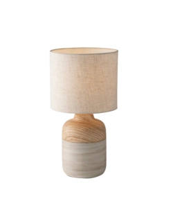 LAMPADA "WOODY" IN CERAMICA E TESSUTO EFFETTO LEGNO, H 41 CM