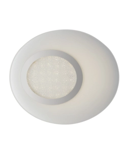 PLAFONIERA LED "GIOIA" IN VETRO E METALLO CROMATO, 33X28,5X6,5 CM