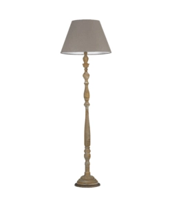 PIANTANA "BOUTIQUE" IN LEGNO E TESSUTO GRIGIO 155X45 CM, MAX 60W